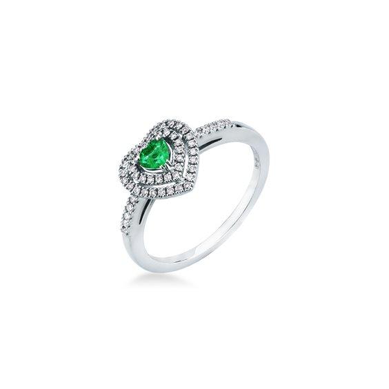Ringe Mirco Visconti Dame in Weißgold Smeraldo 0.27 Ct ABA1047/3S - ABA1047/3S